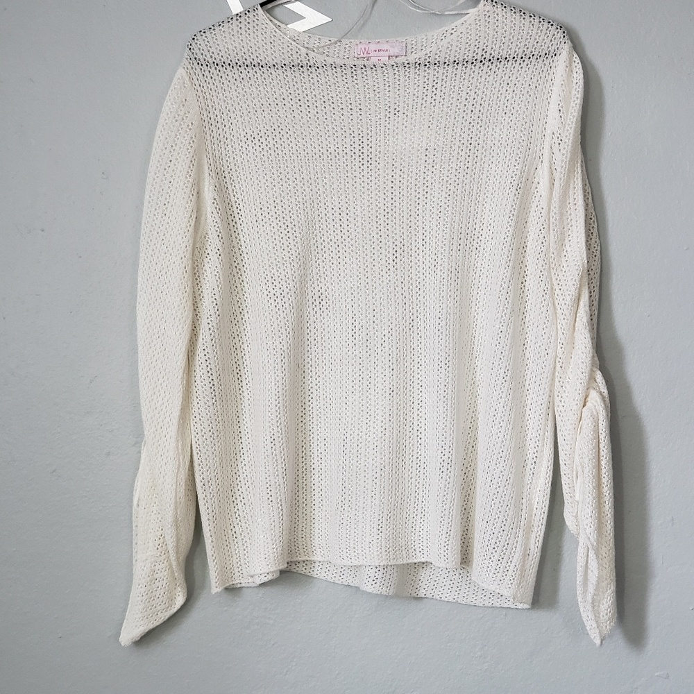 JW Long Sleeve Mesh Sweater Size Large